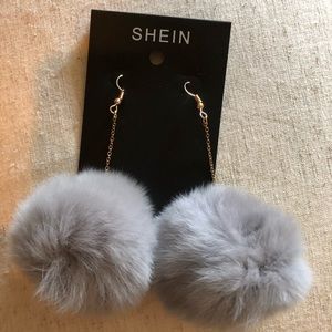New Grey Pom Earrings